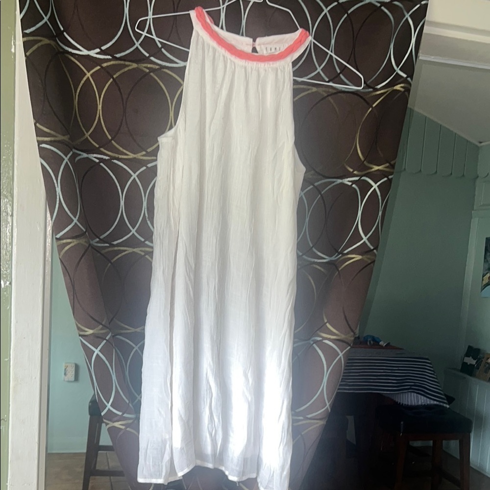 THML White Chemise with Pink Trim